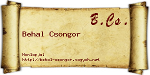 Behal Csongor névjegykártya
